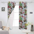 thumbnail image 3 of Christmas Blackout Curtains | Light Blocking Print Window Curtains, Western Cow Cactus Xmas Balls Botanical Blue Thermal Insulated Window Drapes for Living Room Kitchen (2 Panels, 104"W x 52"L), 3 of 7