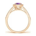 thumbnail image 2 of ANGARA Natural 0.45 Ct. Amethyst with Diamond Halo Ring in 14K Rose Gold for Women (Ring Size: 3.5), 2 of 8