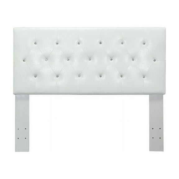 Furniture of America Kylen Contemporary Faux Leather Twin Headboard in White