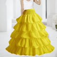 thumbnail image 2 of KHONTS Women's Crinoline 5 Ruffles Layers Petticoat Half Underskirt for Wedding Dress Ball Gown Yellow One Size, 2 of 4