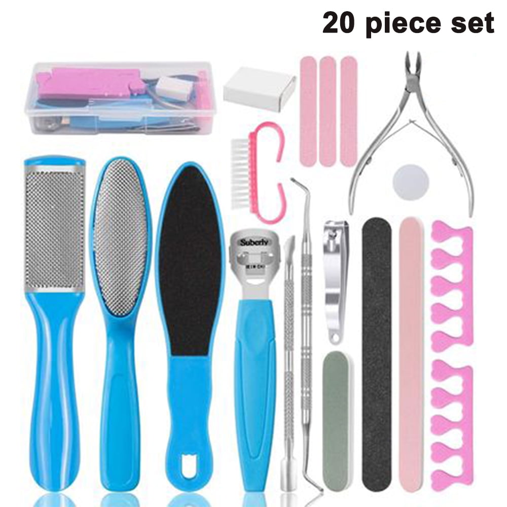 Ensemble d'Outils de Pédicure Professionnels, Kit de Soin des Pieds en Acier Inoxydable, Râpe à Pied, Éliminateur de Peau Morte pour Hommes et Femmes