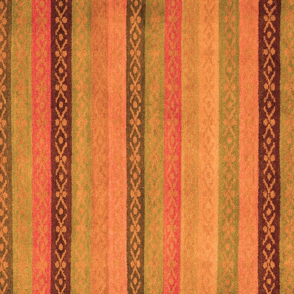 Ahgly Company Indoor Square Oriental Orange Modern Area Rugs, 7' Square