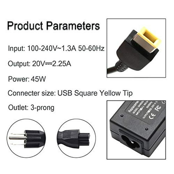 Adaptador de CA Cargador ROLADA 20V 2.25A 45W para portátil Lenovo ADLX45NLC3A ADLX45NCC3A ADLX45NDC3A ADLX45NCC2A ADLX45NLC2A 0B47030 0C19880 36200245 45N0289 45N0290