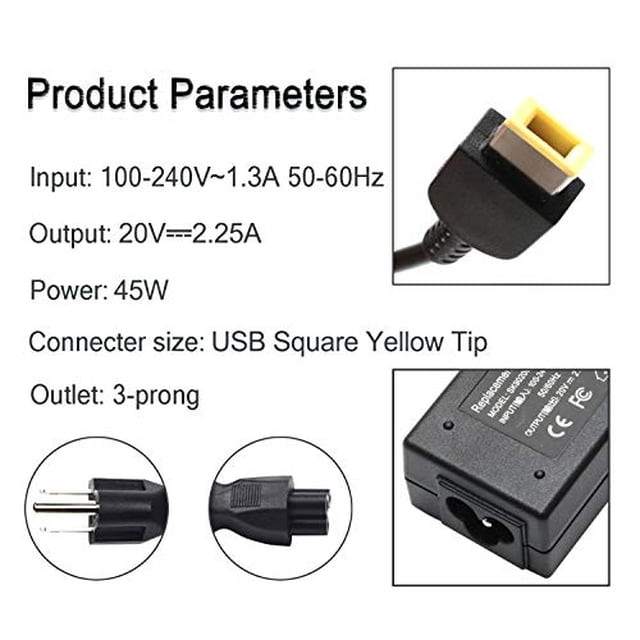 Adaptador de CA Cargador ROLADA 20V 2.25A 45W para portátil Lenovo ADLX45NLC3A ADLX45NCC3A ADLX45NDC3A ADLX45NCC2A ADLX45NLC2A 0B47030 0C19880 36200245 45N0289 45N0290