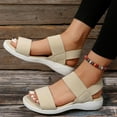 thumbnail image 4 of Qiaocaity Sandals for Women Wedge Shoes Casual Women's Sandals and Slippers with Flat Bottom for Outer Beige Size 5.5, 4 of 6