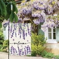 thumbnail image 2 of Spring Summer Welcome Floral Garden Flag 12.5 x 18 Inch Double Sided Burlap Lavender Purple Flower Farmhouse Easter Small Yard Flag Holiday Seasonal Outdoor Outside Decoration, 2 of 6