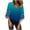 Blue summer tops for women, variant on USSUMA T-Shirts for Women Trendy Floral Printed Women's Shirts and Blouses 3/4 Bell Sleeve Female Tops Dressy Casual Summer Mesh Pannel Loose V Neck Plus Tunics Beach