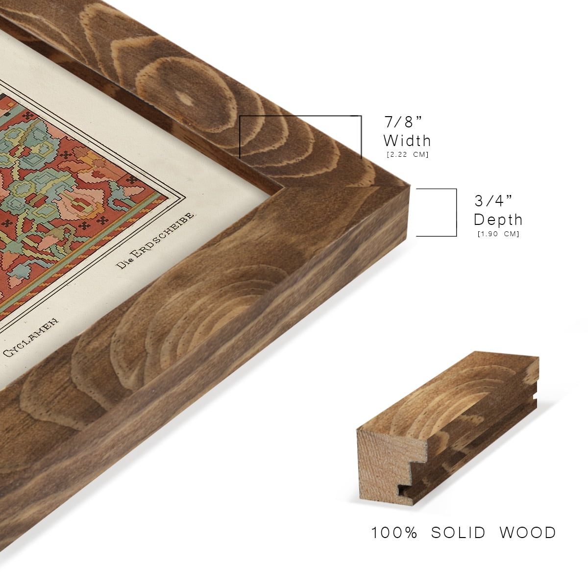 Nouveau Decorative I - Framed Print w/glass - Walnut