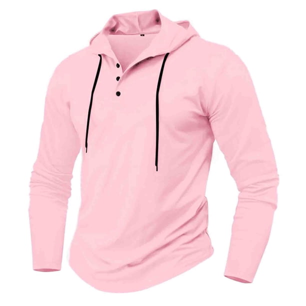 pstuiky Camisas casuales de manga larga para hombre, Sudadera informal de manga larga con cuello redondo y botones para hombre camisetas de hombre l