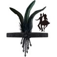 thumbnail image 1 of Diadema de Plumas, Diadema de Plumas Negras Accesorio Vintage Año 20, Diadema Charleston de Mujer 1920 con Decoración de Cristal Negro 2uds, 1 of 4