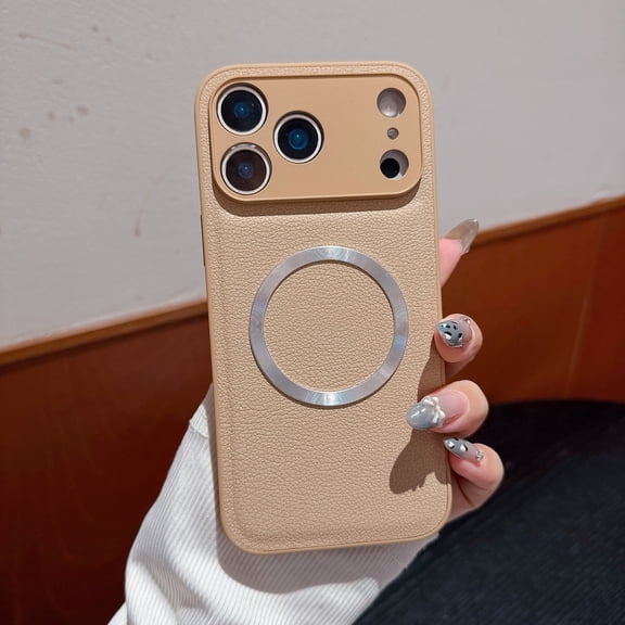 Case for iPhone 17 Pro, Ultra Slim Silicone PU Leather Protective Cover, Compatible with MagSafe, Lightweight Stylish Shockproof Drop Protective Phone Case for iPhone 17 Pro, Gold