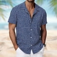 thumbnail image 2 of IWRICH Hawaiian Shirt for Men Short Sleeves Tropical Printed Casual Button down Summer Beach Floral Shirts 12-Blue L, 2 of 4