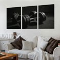 thumbnail image 2 of JEUXUS Black White Wall Art Gym Picture Painting Body Building Weight Poster Canvas Prints Boys Gift Sports Room Living Room 12''x16''X3 Panels, 2 of 4
