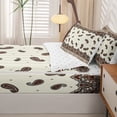 thumbnail image 5 of Homewish Vintage Boho Paisley Zipper Twin Comforter Sets with Fitted Sheet and 2 Pillowcases,Bohemian Damask Floral Zipper Bedding Set,Cream,Reversible,4pcs, 5 of 8