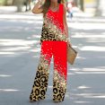 thumbnail image 2 of Mikilon Ensemble Élégant pour Femmes 2 Pcs Débardeur Imprimé Décontracté Ample Pantalon Long Sans Manches Col Rond Haut/chemise Rouge G, 2 of 5