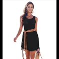 thumbnail image 3 of Women'S Casual Drawstring Beach Dress Black XXL, 3 of 7