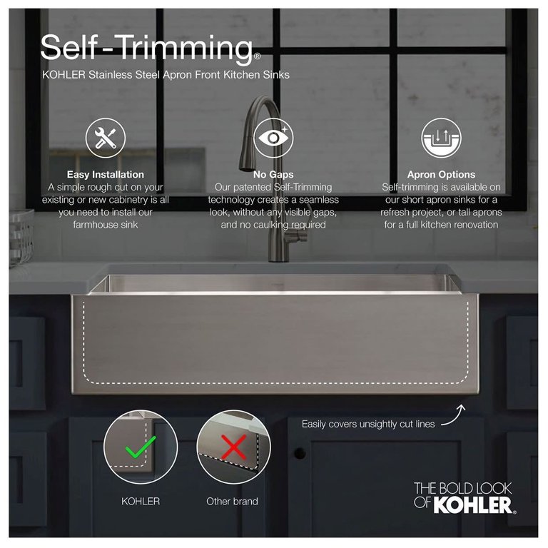 Kohler K-3944-1-NA Vault 36 Double Basin Top-Mount