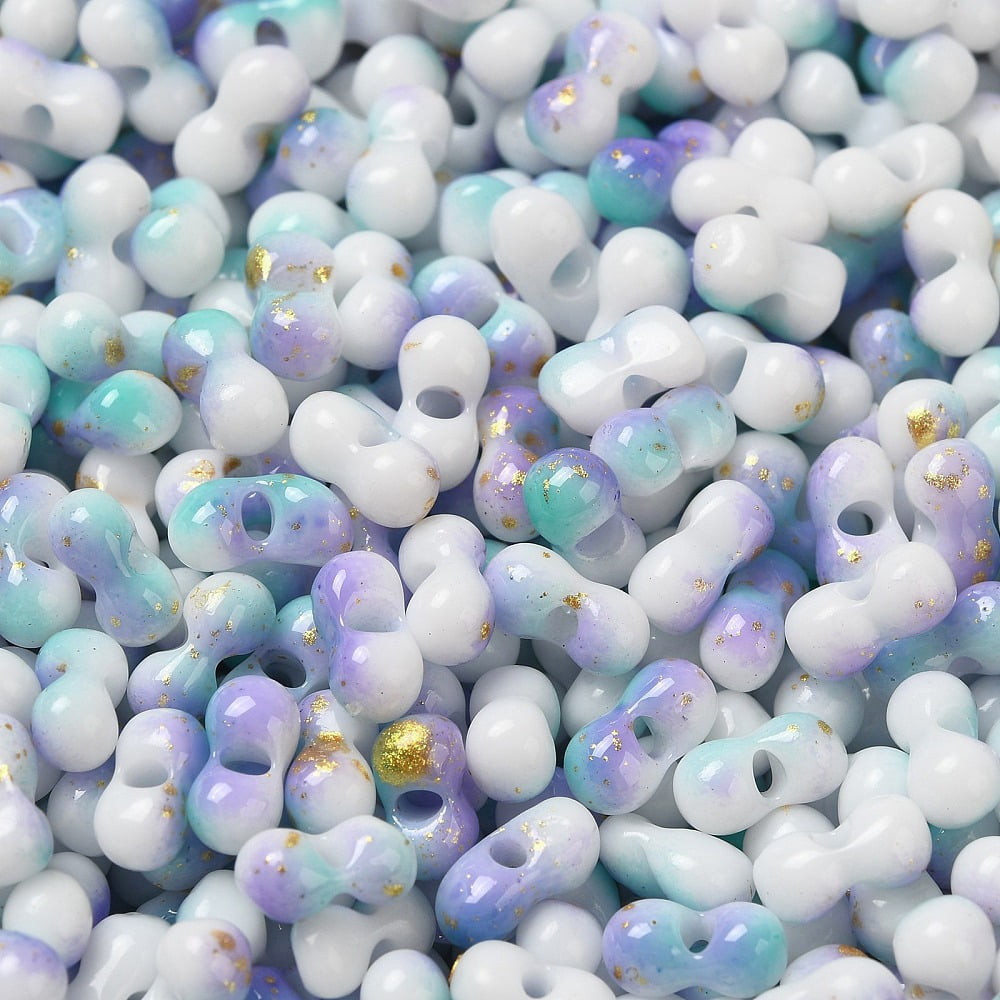 1pound Baking Paint Glass Seed Beads Round Hole Peanut Lilac 6~6.5x3~3.5x3~3.5mm Hole: 1~1.2mm about 4500pcs/pound