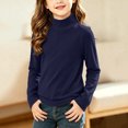 thumbnail image 2 of UAYOTSE Girls Long Sleeve Mock Neck Shirt Solid Color Stretchy Soft Base Layer Underwear Top, 2 of 9