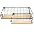 thumbnail image 3 of Wall Shelf,2Pcs Wood Board Iron Wall Hanging Rack Wall Storage Rack Breakthrough Technology, 3 of 12
