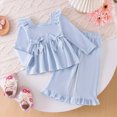 thumbnail image 2 of KPOPLK Baby Girl Clothes Toddler Outfit 2Pcs Fall Winter Outfit Clothing Set Girl Tops Pants Set Long Sleeve Kids Clothing,Size 2-3 Years, 2 of 9