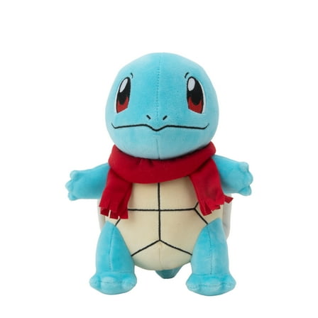 Pokemon 8 Inch Plush Holiday Squirtle with Red Scarf