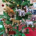 thumbnail image 2 of Simulation Animal Model Cute Giraffe Leopard Rhino Zebra Plastic Figurine Model Ornaments Mini Lion Elephant Model Ornament Xmas Tree Pendant Party Favor, 2 of 7
