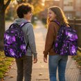 thumbnail image 3 of HELLHERO Purple Butterfly Floral School Backpacks with Multi-Pockets Multiple Pockets Travel Ruckpack, Side Pockets 17 Inch School Bag for Middle School Elementary, 3 of 8