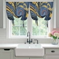 thumbnail image 4 of Purple Blue Golden Marble Tie Up Curtains for Windows, Adjustable Balloon Window Shades, Modern Abstract Art Fluid Kitchen Window Treatments Adjustable Roll Up Curtain for Basement/Nursery 52"x45", 4 of 8