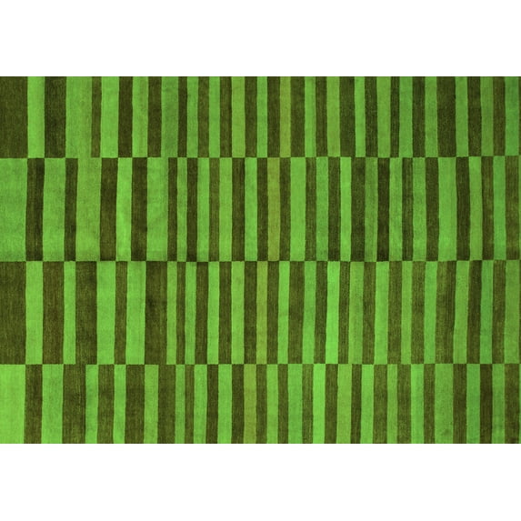 Ahgly Company Indoor Rectangle Abstract Green Modern Area Rugs, 2' x 3'