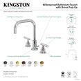 thumbnail image 4 of Kingston Brass FSC893CMLAB Manhattan Widespread Bathroom Faucet with Brass Pop-Up, Antique Brass, 4 of 5