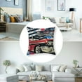 thumbnail image 5 of BANET Cars Throw Pillow Cushion Cover, Group of Nostalgic American Muscle Cars with Stars Antique Print, Decorative Square Accent Pillow Cases Set of 2 12x12in, 5 of 7
