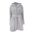 thumbnail image 5 of Bath Robe Women's, Hugcore Plush Absorbency Robe for Women Extra Long Fleece Bathrobe with Hood & Pockets | Warm Cloth Loungewear Robes for Women Light Ashy L, 5 of 5