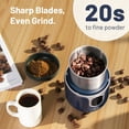 thumbnail image 3 of Atilioo Coffee Grinder, Cordless Electric Spice Herb Grinder with Stainless Steel Blades, Low Noise, Ideal for Home/Travel/Camping, Blue, 3 of 10