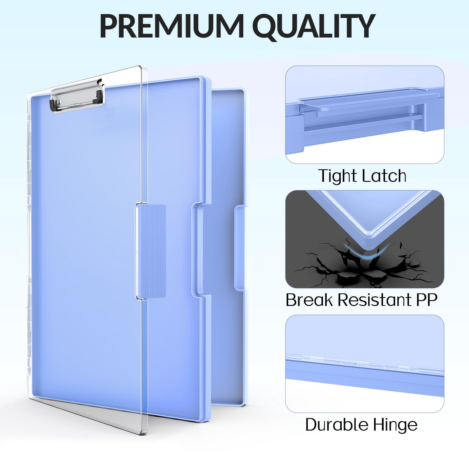 Clipboard With Storage  Heavy Duty Cleaview Clip Boards 8.5x11 Dual Dry Erase Plastic High Capacity Clipboards Folder For Teacher Nurse School & Office Supplies