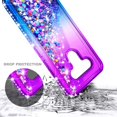 thumbnail image 4 of Nagebee Case for LG K51, LG Q51 / Reflect with Tempered Glass Screen Protector (Full Coverage), Sparkle Glitter Flowing Liquid Floating Bling Diamond Durable Girls Cute Phone Case (Purple/Blue), 4 of 6