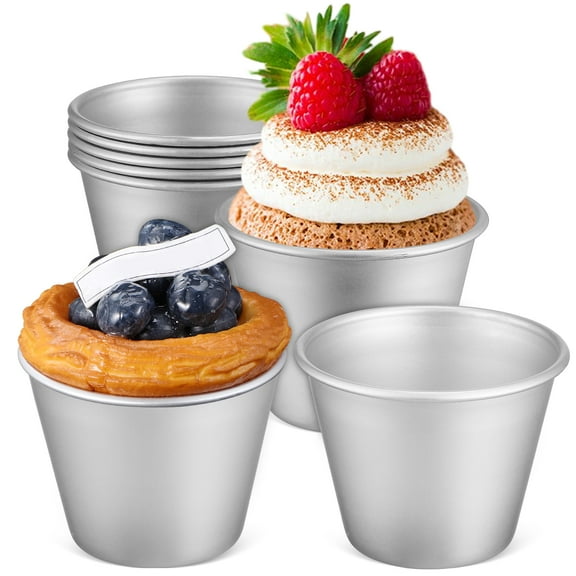 8 Pcs Cake Mold Stencils Pudding Lining Cupcake Molds Baking Aluminum Alloy