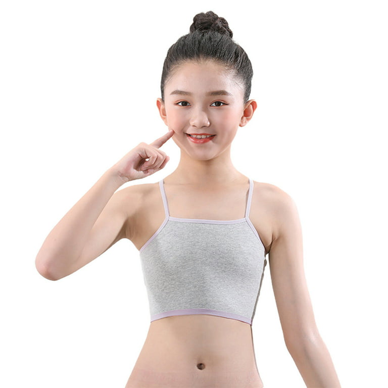 Girls Developmental Bra Big Kids Thin Vest No Trace Underwear, Size: XXL/90A(Shallow  purple)