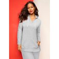 thumbnail image 2 of Roaman's Women's Plus Size Comfort+ Fleece V Neck Hooded Sweatshirt, 2 of 6