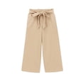 thumbnail image 4 of BLVB Summer Capri Pants for Girls Tie Knot Casual Loose Capris Cotton Linen Baggy Beach Cropped Pants with Pockets, 4 of 5