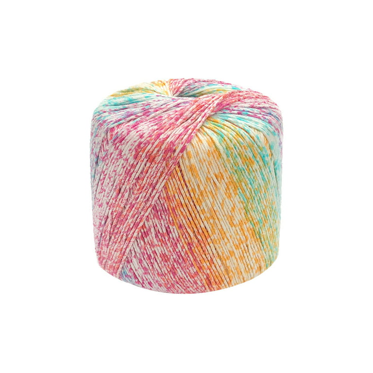 2 Roll Rainbow Wool Cotton Yarn Colorful Yarn for Sewing Hand Knitting  Sweater Scarf Accessories for Home Shop