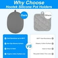 thumbnail image 2 of Hootek Silicone Pot Holders, High Heat Resistance, Waterproof, Non-Slip Large Hot Pads with Pocket, 2-in-1 Oven Mitts & Pot Holders, Machine Washable, BPA-Free, 500°F Heat Protection for Kitchen, Grey, 2 of 6