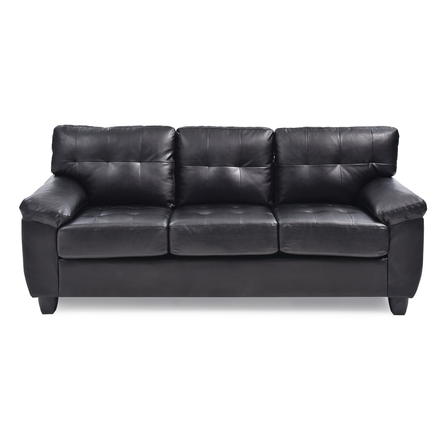 Glory Furniture Gallant Faux Leather Sofa in Black