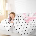 thumbnail image 3 of Manfei Pink ABC Print A Full Size Comforter Sets,Cute Polkadot Bedding Comforter Set,Pink Reversible,3-Piece,1 Comforter and 2 Pillowcases, 3 of 7