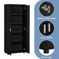 thumbnail image 3 of Sesslife Pantry Storage Cabinet, 71" Tall Bathroom Storage Cabinet with 2 Doors and Adjustable Shelves, Freestanding Storage Organizer Unit Floor Cabinet for Home Bathroom Kitchen Office Home, Black, 3 of 8