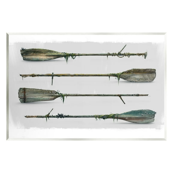 Stupell Industries Vintage Nautical Boat Oars Transportation Painting Unframed Art Print Wall Art, 15 x 10