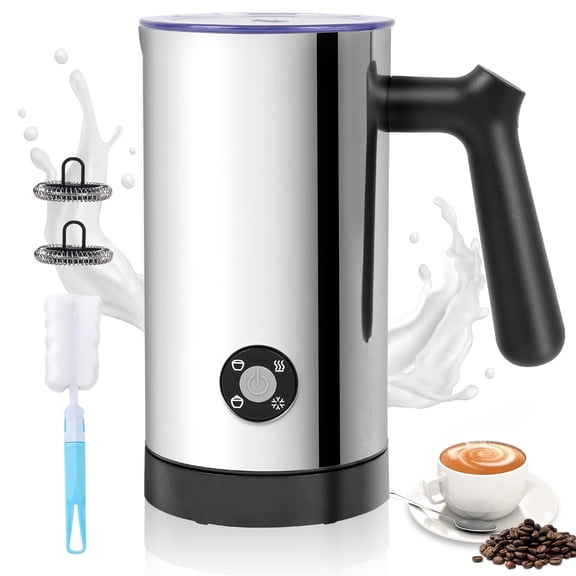 Automatic Electric Milk Frother & Steamer, 4-in-1 Milk Frother with Hot & Cold Foam, 10.6 oz (300ml), Ceramic-Coated Interior, for Lattes & Cappuccinos