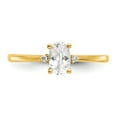thumbnail image 5 of 14K Yellow Gold Ring Band with Stones (04) April Topaz (White) Oval White Diamond Round, Size 6, 5 of 5