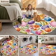 thumbnail image 6 of Easter Colorful Eggs 3ft Area Rug, Farmhouse Floral Polka Dot Washable Non-Slip Small Round Rugs for Entryway Bedroom Kitchen, Soft Circle Carpet for Dining Room, Playroom Nursery Rug, 6 of 9