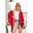 thumbnail image 5 of HAPPY BAY Women's Chiffon Summer Beach Open Front Vintage Kimono Beachwear Duster Cardigans for Women S Red, Plain, 5 of 5